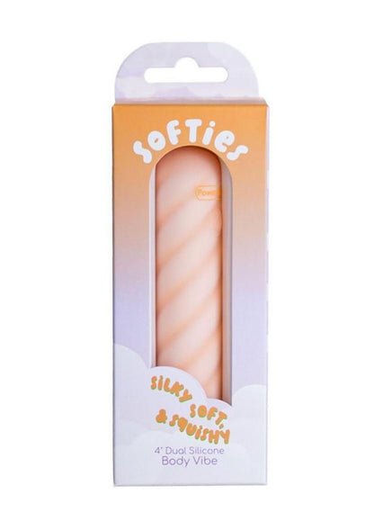 Softies Dual Silicone Rechargeable Body Bullet Vibrator - Orange - 4in