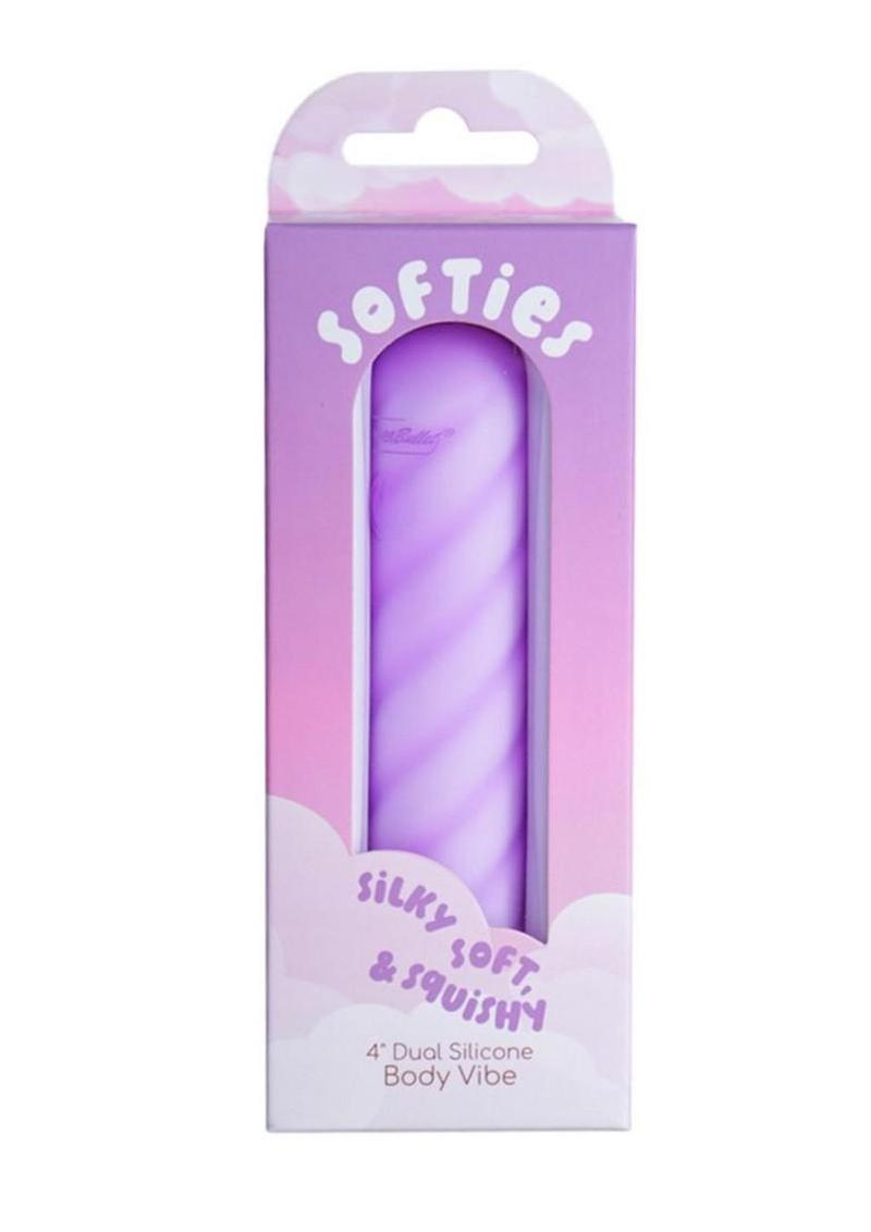 Softies Dual Silicone Rechargeable Body Bullet Vibrator - Purple - 4in