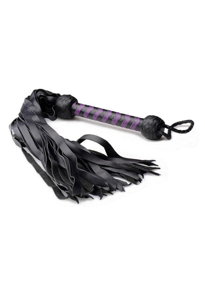 Strict Leather Purple and Black Handle Deerskin Flogger