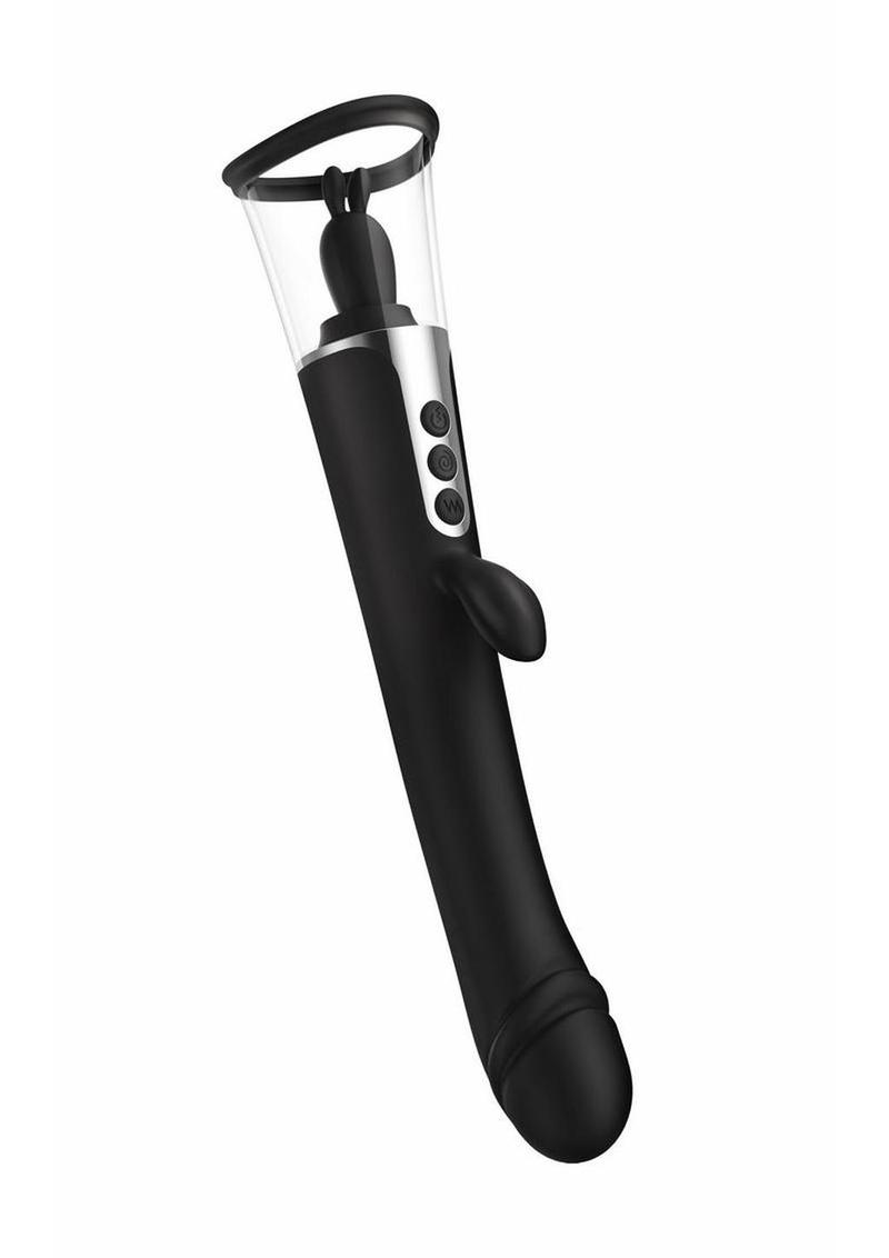 The Rabbit Company The 3 Way Rabbit Rechargeable Silicone Triple Stimulating Vibrator - Black