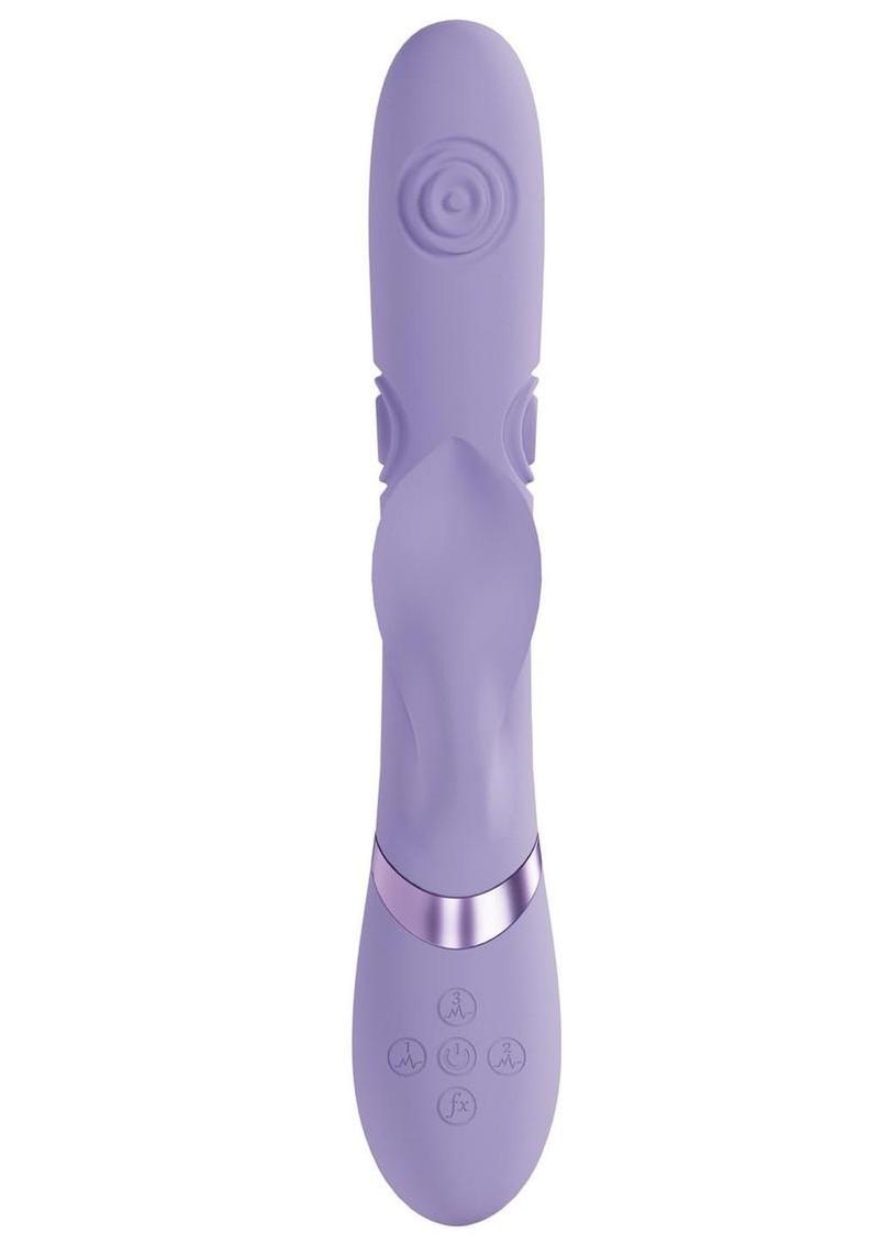 Vive Fronda Silicone Rechargeable Triple Motor G-Spot Vibrating and Tapping Leaf Clit Stimulator