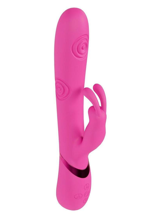 Vive Mimi 10 Function Silicone Rechargeable Triple Motor G-Spot and Tapping Rabbit Vibrator - Pink