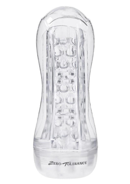 Zero Tolerance Casual Encounter Beaded Pussy Stroker with Vibrating C-Ring - Clear