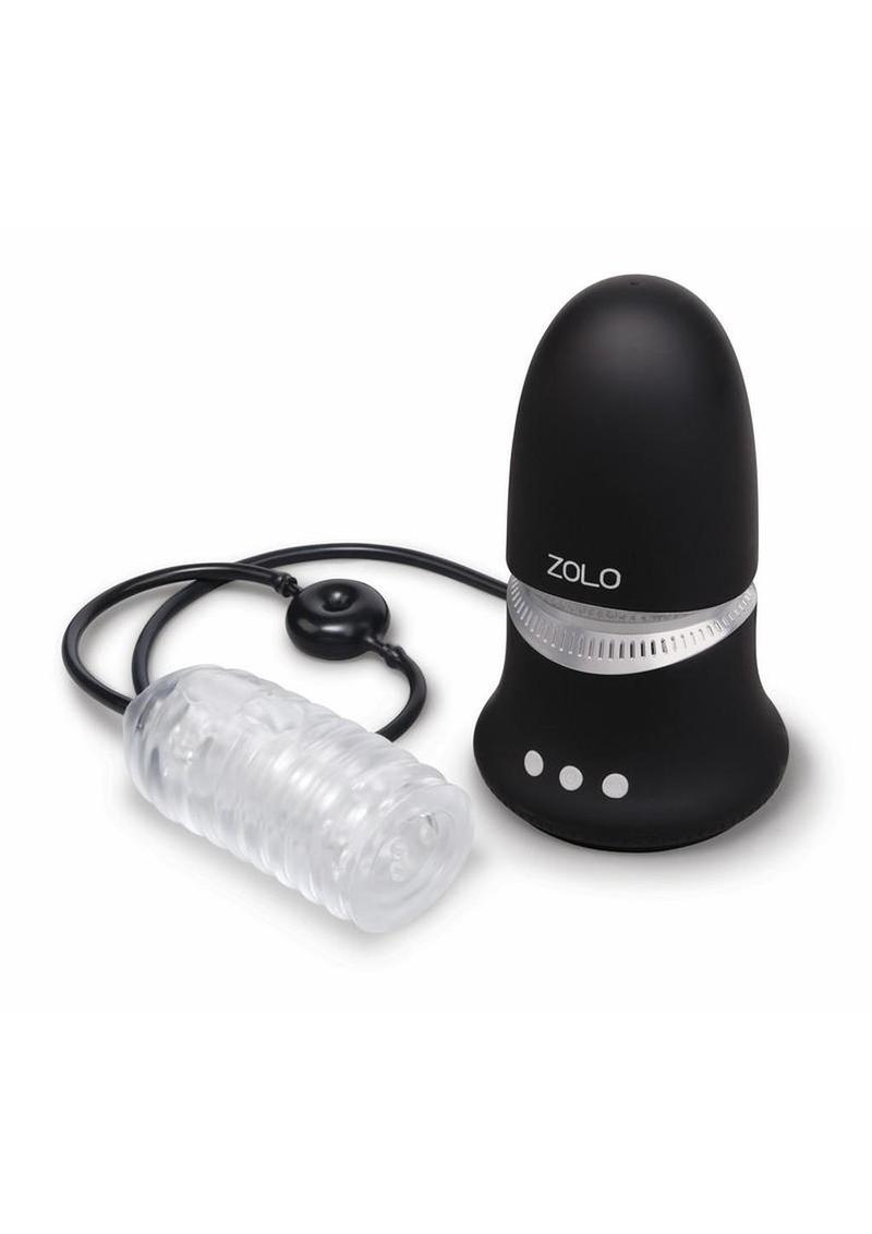 ZOLO Nut Buster Rechargeable Multi-Function Masturbator with Remote - Black/Clear