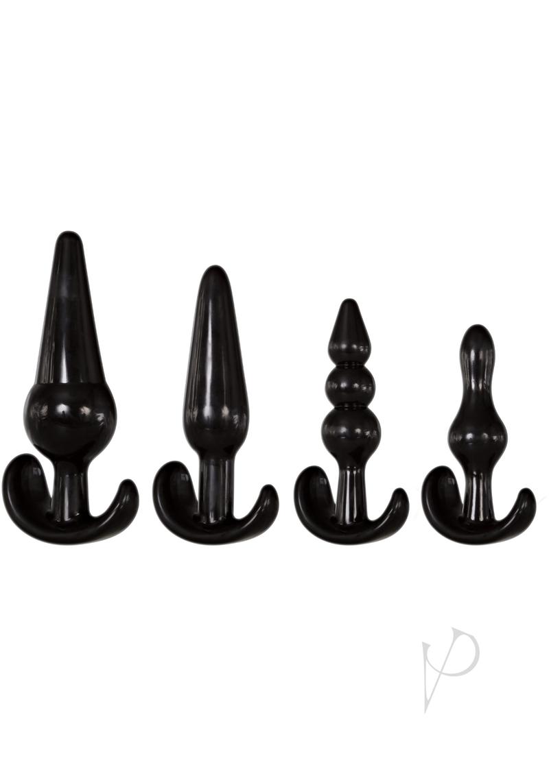 Adam and Eve 4 Piece Anal Plug Kit - Black