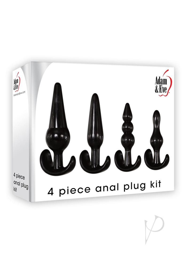 Adam and Eve 4 Piece Anal Plug Kit - Black