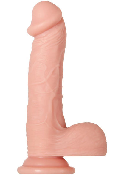 Adam and Eve - Adam's Rechargeable Silicone Warming Rotating Power Boost Dildo with Remote Control - Vanilla - 7.5in