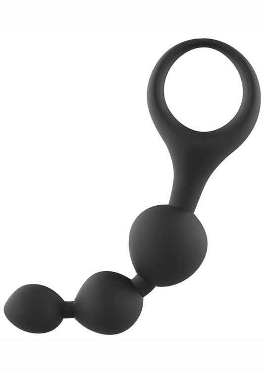 Adam and Eve - Adam's Triple Prostate Probe Silicone Anal Beads - Black