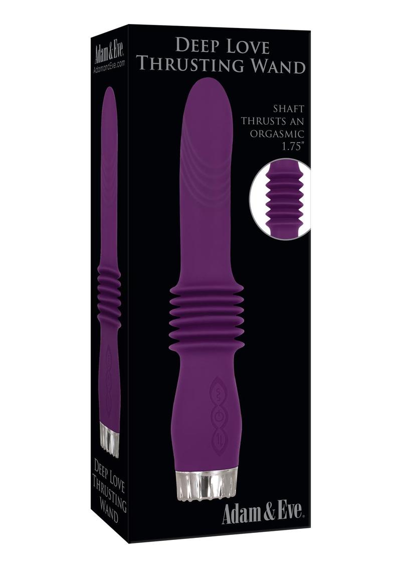 Adam and Eve Deep Love Thrusting Silicone Rechargeable Wand - Purple