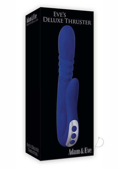 Adam and Eve - Eve's Deluxe Thruster Rechargeable Silicone Vibrator - Blue