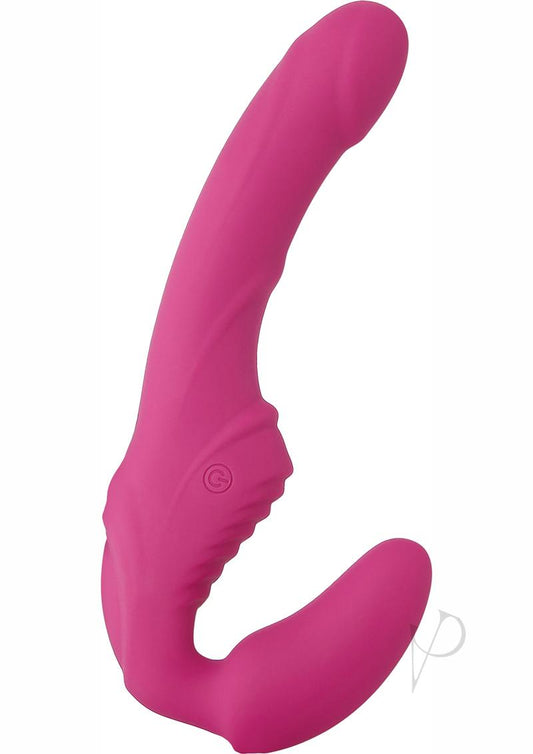 Adam and Eve - Eve's Rechargeable Silicone Dual Vibrating Strapless Strap-On - Pink