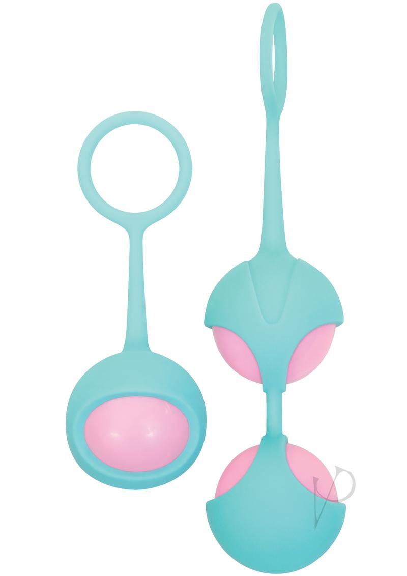 Adam and Eve - Eve's Silicone Kegel Training - Pink/Teal - Set/Set Of 2