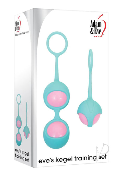 Adam and Eve - Eve's Silicone Kegel Training - Pink/Teal - Set/Set Of 2