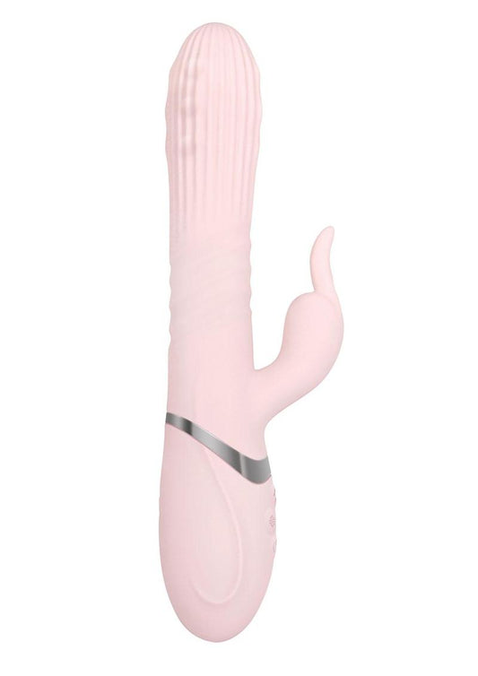 Adam and Eve - Eve's Thrusting Rabbit with Orgasmic Beads Rechargeable Silicone Vibrator - Pink