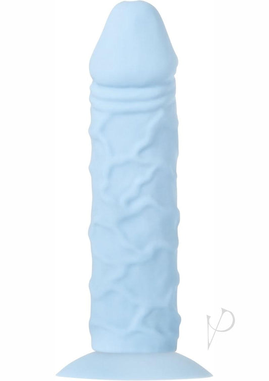 Adam and Eve Rechargeable Silicone Strap-On System Adjustable Harness with Realistic Dong - Blue - 7in