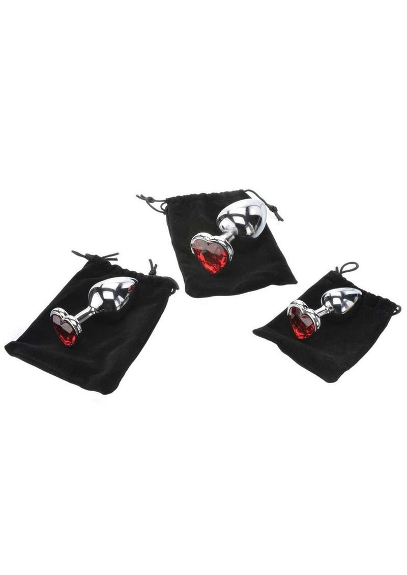 Adam and Eve Three Hearts Gem Anal Plug Kit