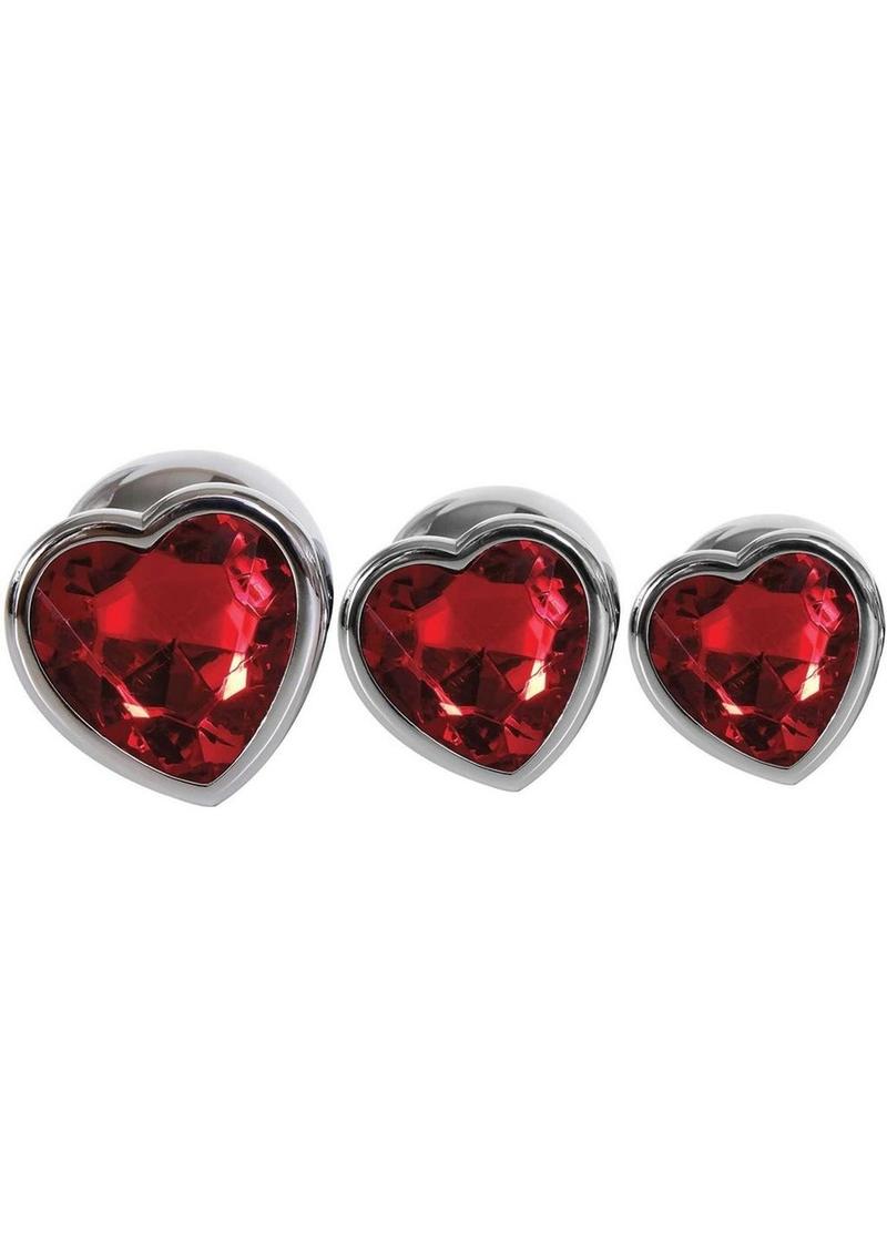 Adam and Eve Three Hearts Gem Anal Plug Kit