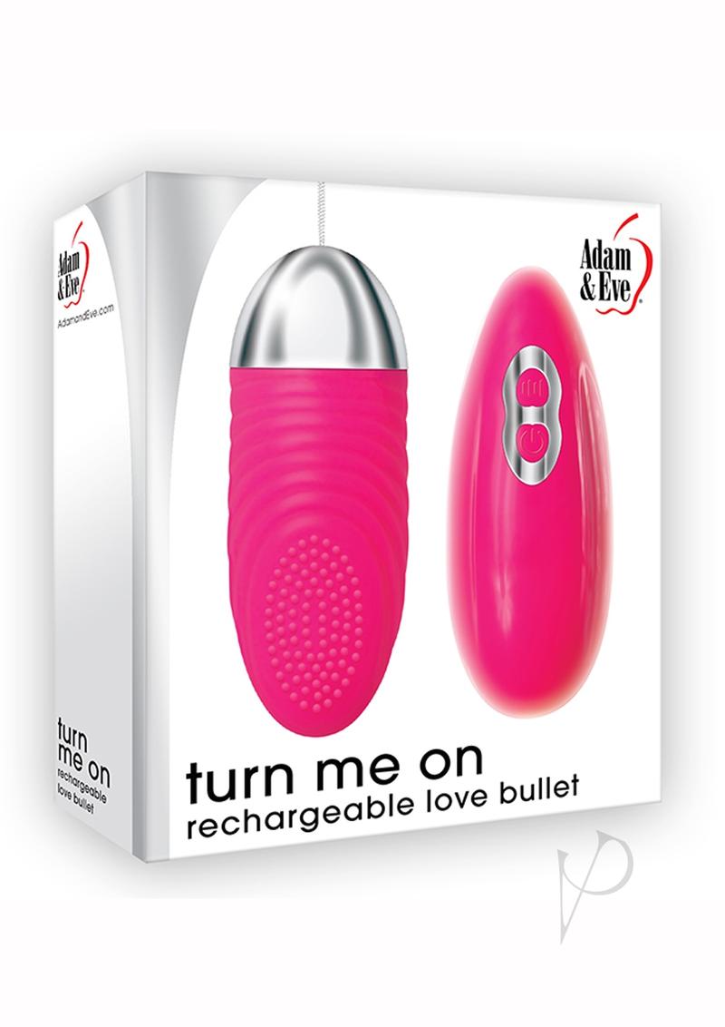 Adam and Eve Turn Me On Rechargeable Silicone Love Bullet with Remote Control - Pink