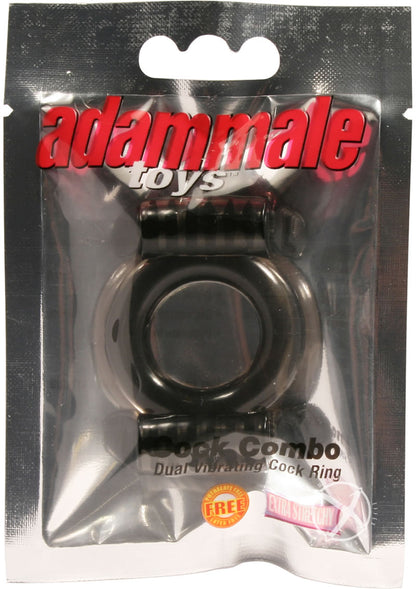 Adam Male Toys Cock Combo Vibrating Cock Ring - Black