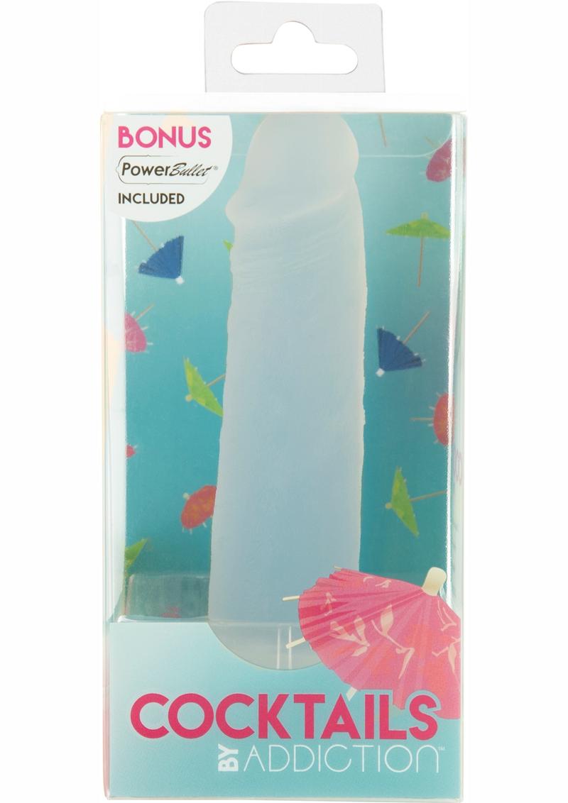 Addiction Cocktails Vibrating Silicone Dildo - Blue/Blue Lagoon - 5.5in