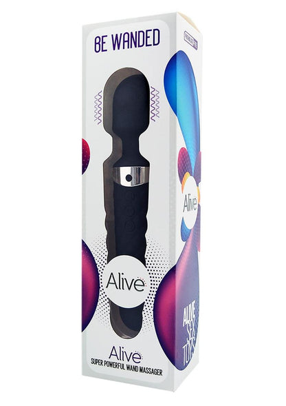 Alive Be Wanded Rechargeable Sillicone Mini Wand Massager - Black