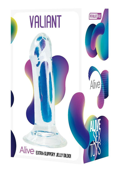 Alive Valiant Jelly Dildo - Clear - 6.3in