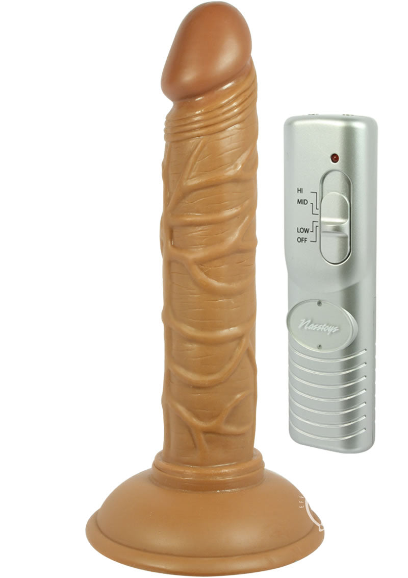 All American Mini Whoppers Vibrating Straight Dildo Latin - Caramel - 5in