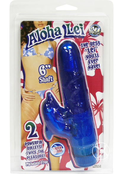 Aloha Lei Waterproof Vibrator - Blue - 6in