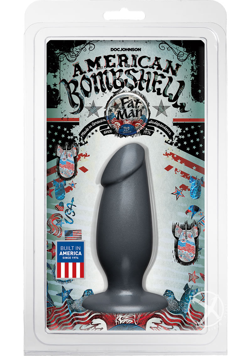 American Bombshell Fat Man Dildo - Grey/Gun Metal - 7in