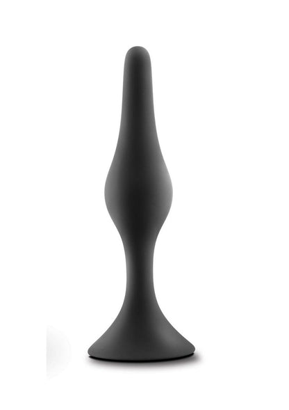 Anal Adventures Platinum Silicone Beginner Plug - Black - Large