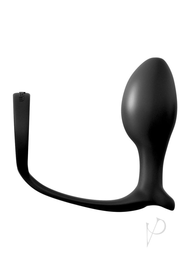 Anal Fantasy Collection Ass-Gasm Cockring Beginners Silicone Plug Slim - Black - 4in