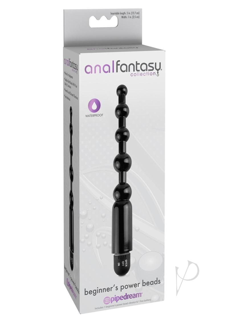 Anal Fantasy Collection Beginner's Power Beads Waterproof - Black - 5in