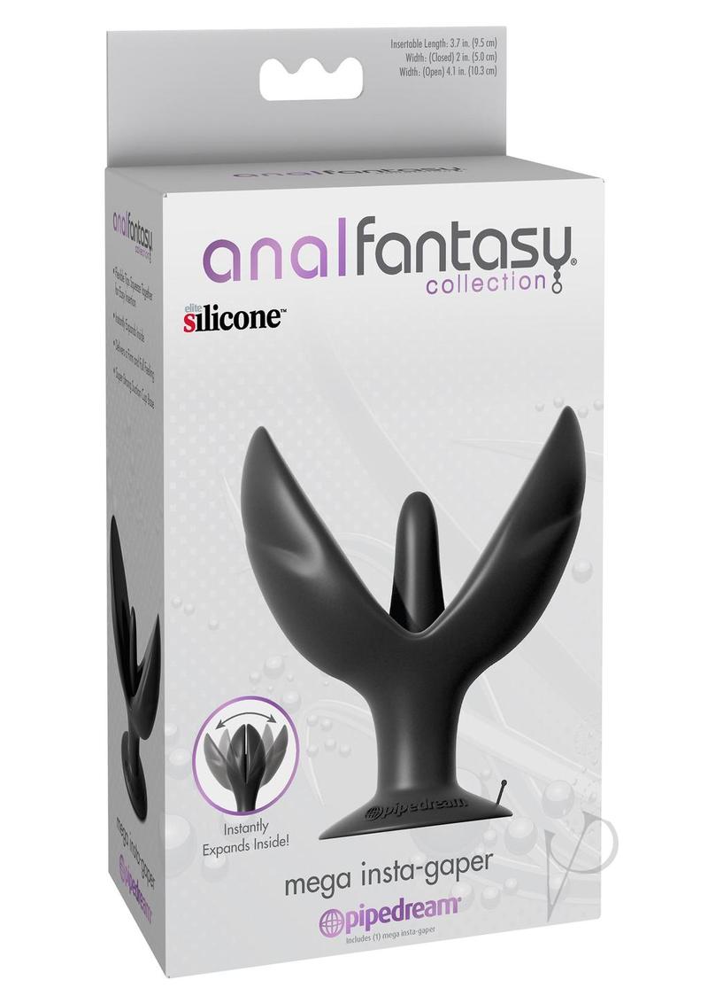 Anal Fantasy Collection Mega Insta-Gaper Silicone Plug Expander - Black - 3.7in