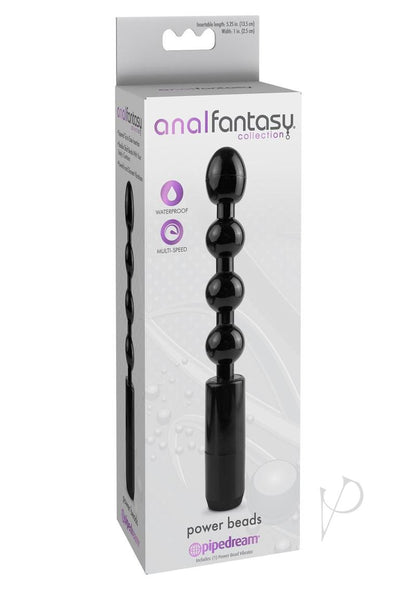 Anal Fantasy Collection Power Beads Waterproof - Black - 5.25in