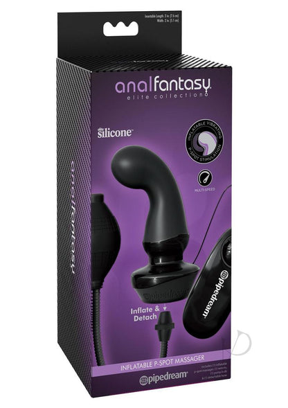 Anal Fantasy Elite Inflatable Silicone P-Spot Massager - Black - 4.9in