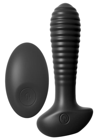 Anal Fantasy Elite Silicone Wireless Remote Control Anal Teaser Waterproof Plug - Black - 4.7in