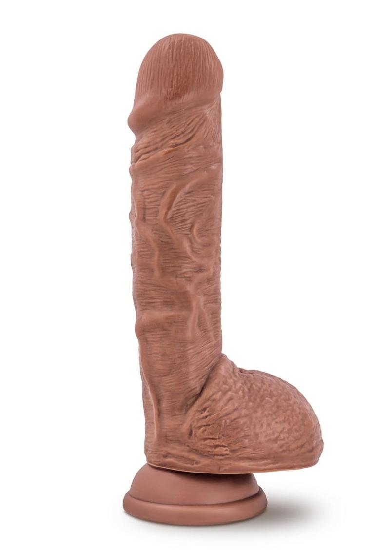 Au Naturel Big Billy Dual Dense Dildo with Balls - Caramel - 9in