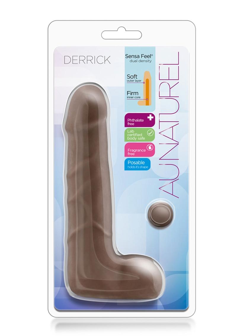 Au Naturel Derrick Dildo - Chocolate - 7in