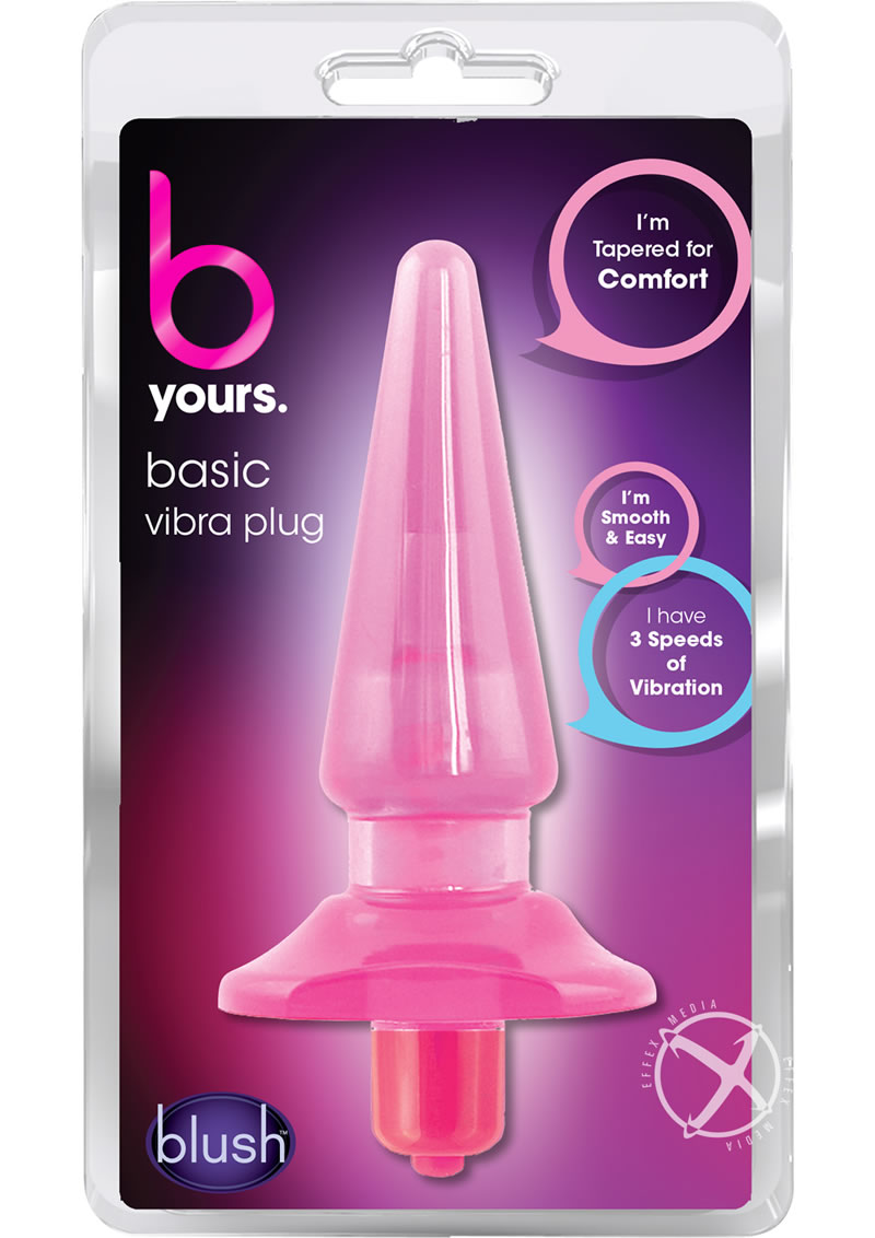 B Yours Basic Vibrating Butt Plug - Pink