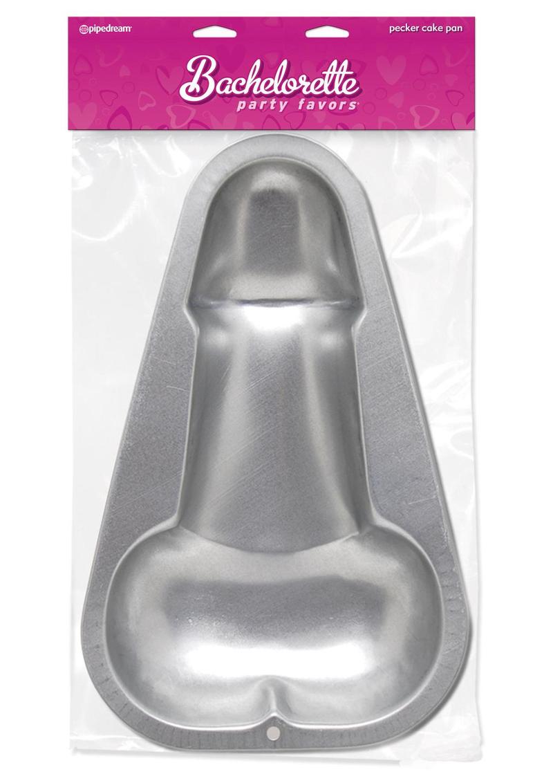 Bachelorette Party Favors Pecker Cake Pan - Silver - 10in X 6in