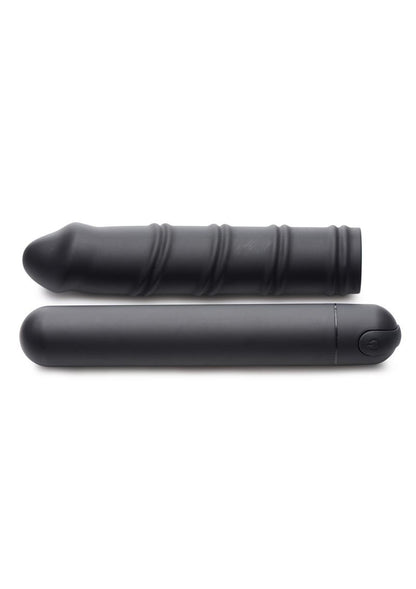 Bang! XL Bullet and Swirl Silicone Sleeve - Black - Set