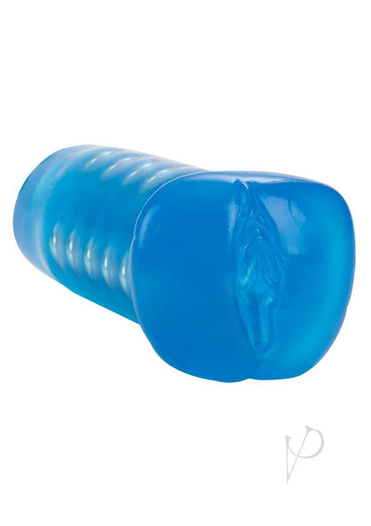 Basic Essentials Beaded Masturbator - Blue - 5in