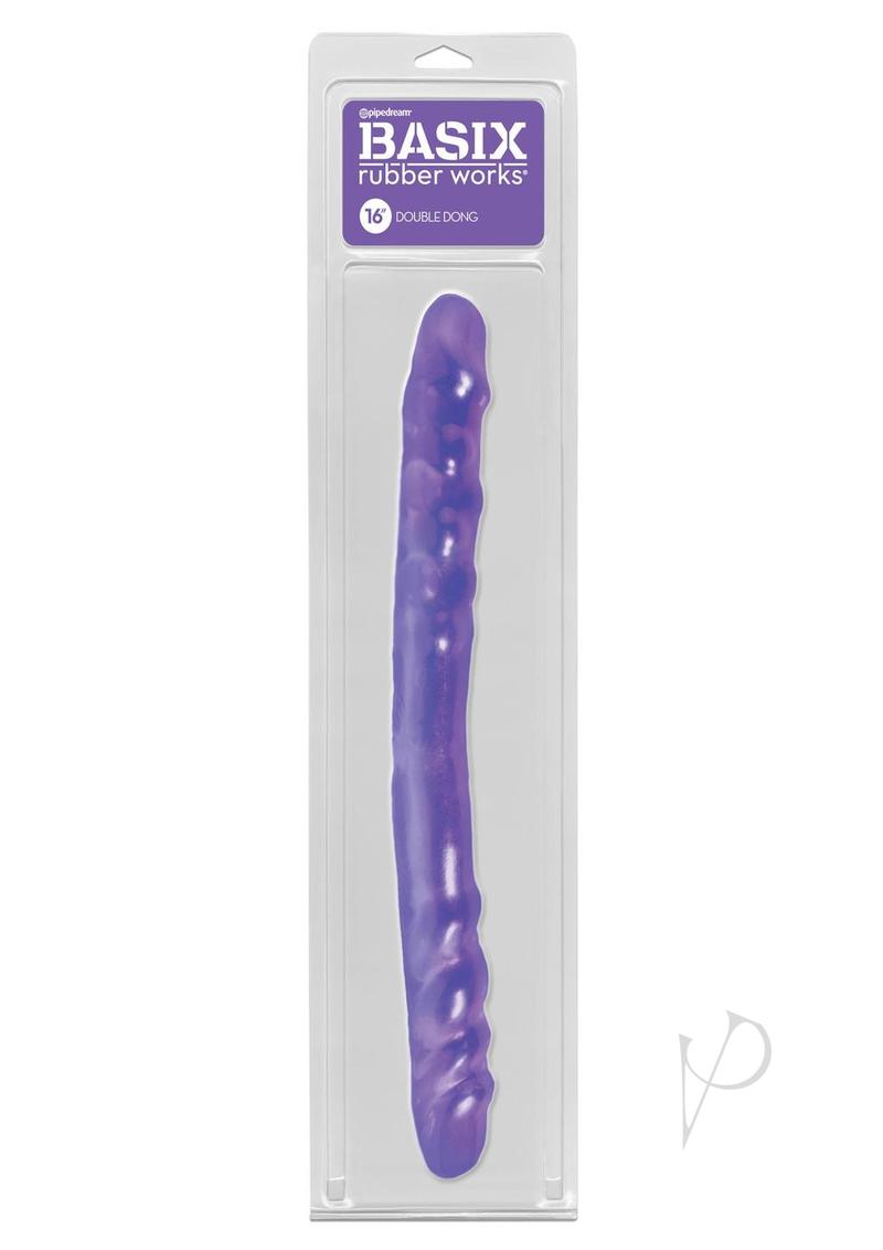 Basix Rubber Works Double Dong - Purple - 16in