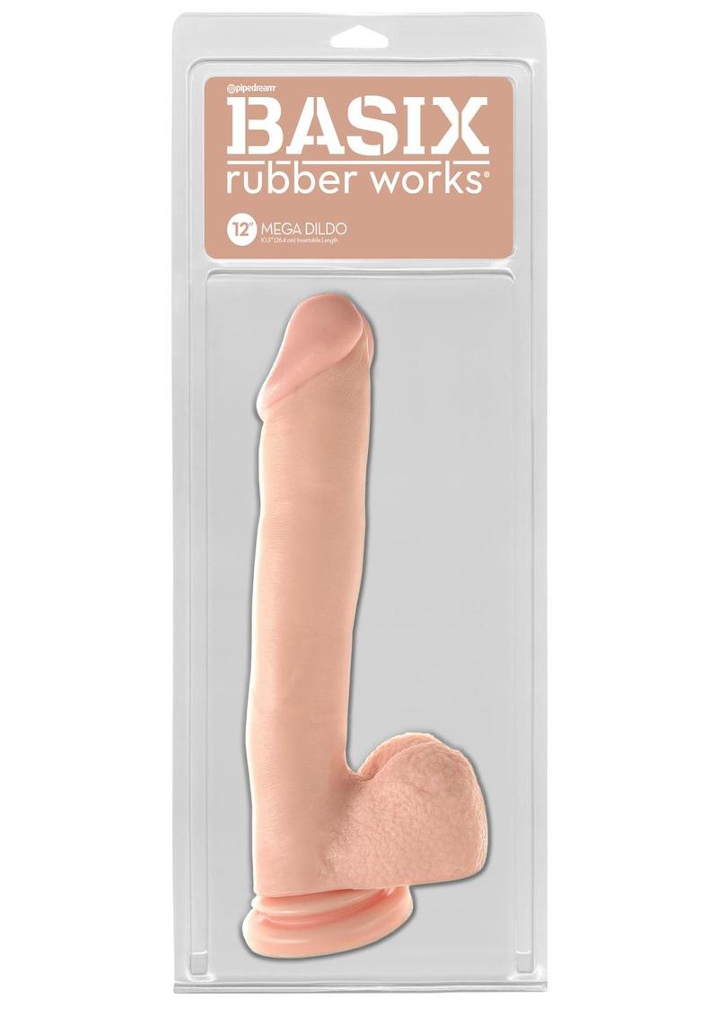 Basix Rubber Works Mega Dildo - Vanilla - 12in