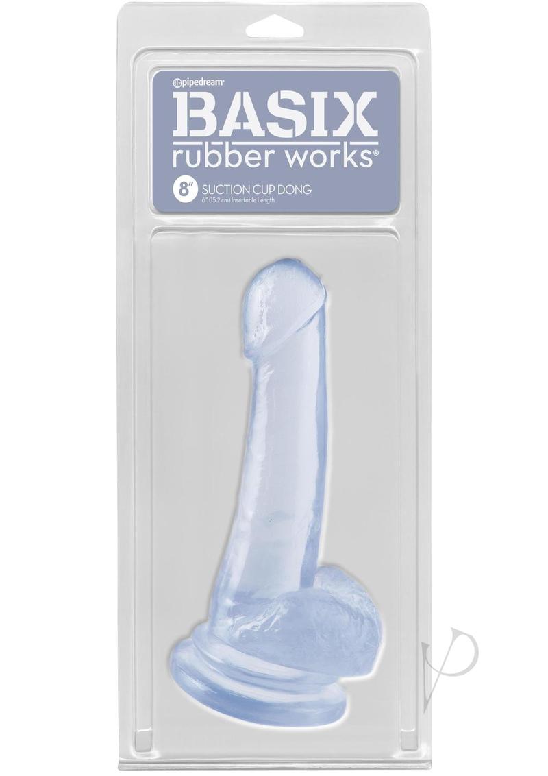 Basix Rubber Works Suction Cup Dong - Clear - 8in