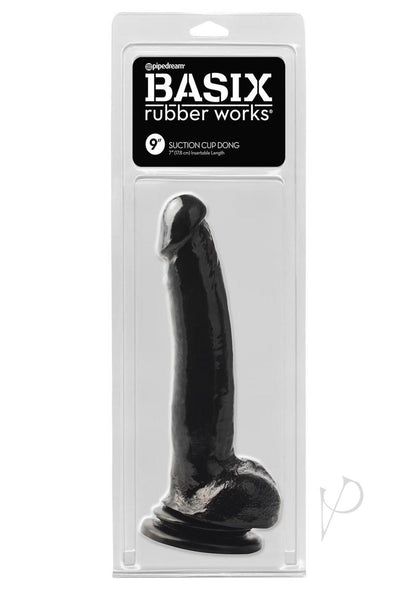 Basix Rubber Works Suction Cup Dong - Black - 9in