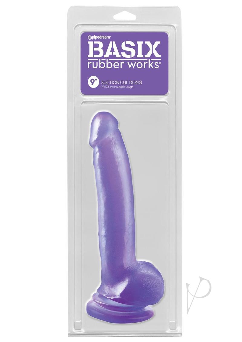 Basix Rubber Works Suction Cup Dong - Purple - 9in