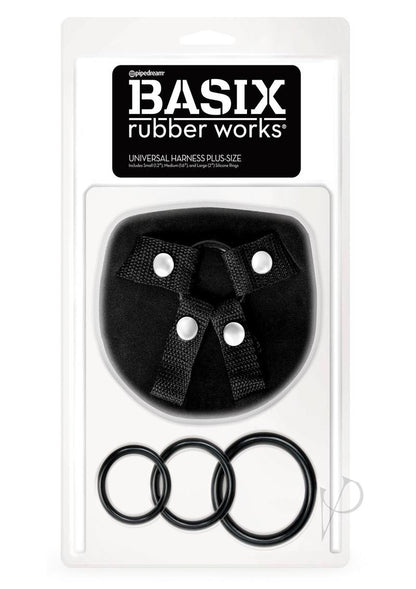 Basix Rubber Works Universal Harness - Black - Plus Size