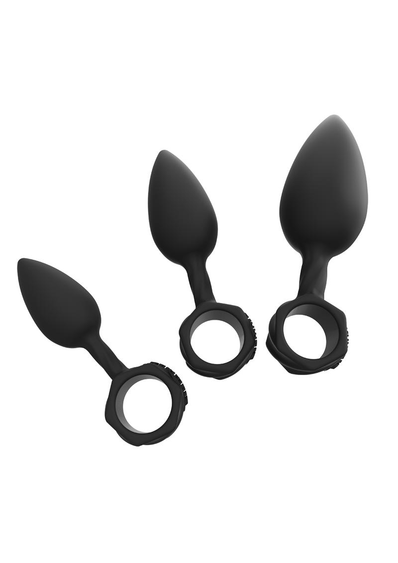 Bathmate Anal Training Silcone Plugs Kit - Black - 3 Pieces