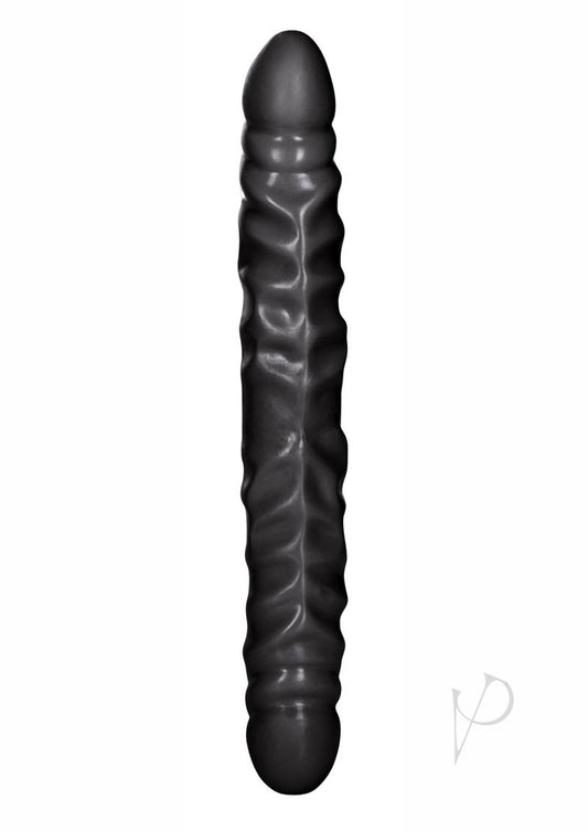 Black Jack Veined Double Dildo - Black - 12in